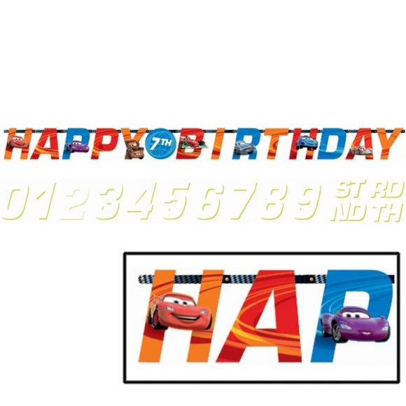 Disney Cars Add an Age Birthday Banner NEW - Picture 3 of 3